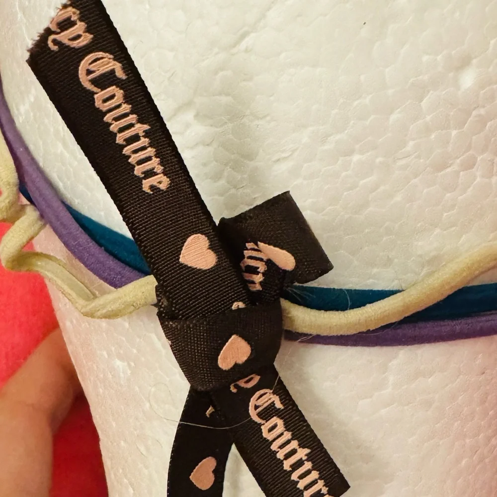JUICY COUTURE HAIR HEADBANDS HEART LOGO CHARMS SET OF 3
